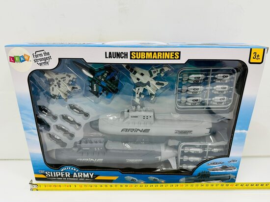 Komplekts Lean Toys SUPER ARMY armijas tehnika zemūdene ar izņīcinātājiem